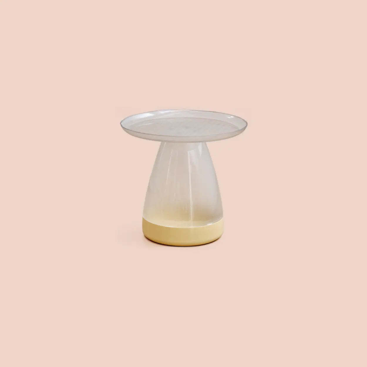 Classic Clear Acrylic Round Side Table with Stump Base