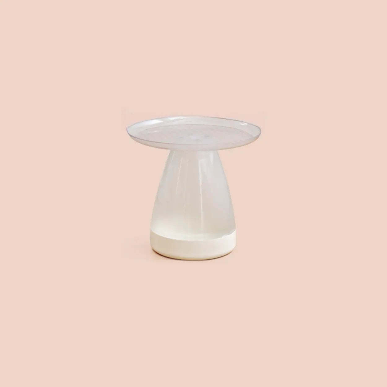 Lighom modern round stump acrylic display cabinets — White & Clear