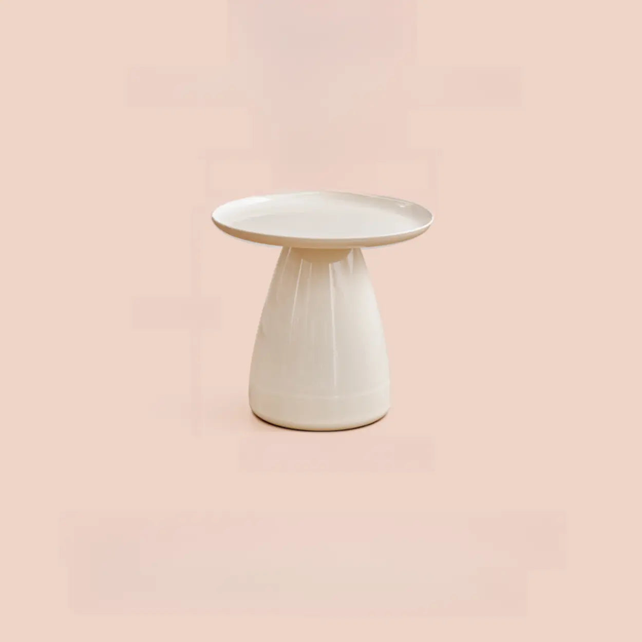 Classic Clear Acrylic Round Side Table with Stump Base — Clear-Grey