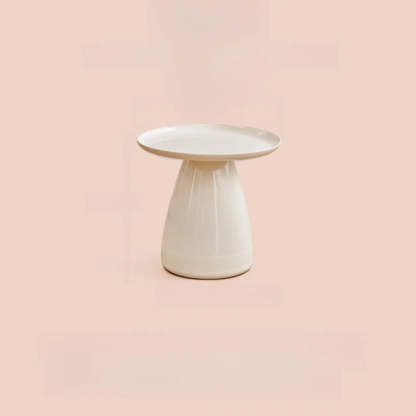 Classic Clear Acrylic Round Side Table with Stump Base — Clear-Grey
