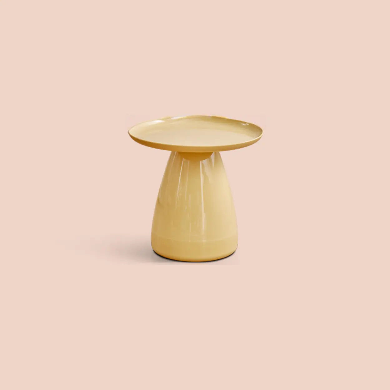 Classic Clear Acrylic Round Side Table with Stump Base — Clear/ Orange