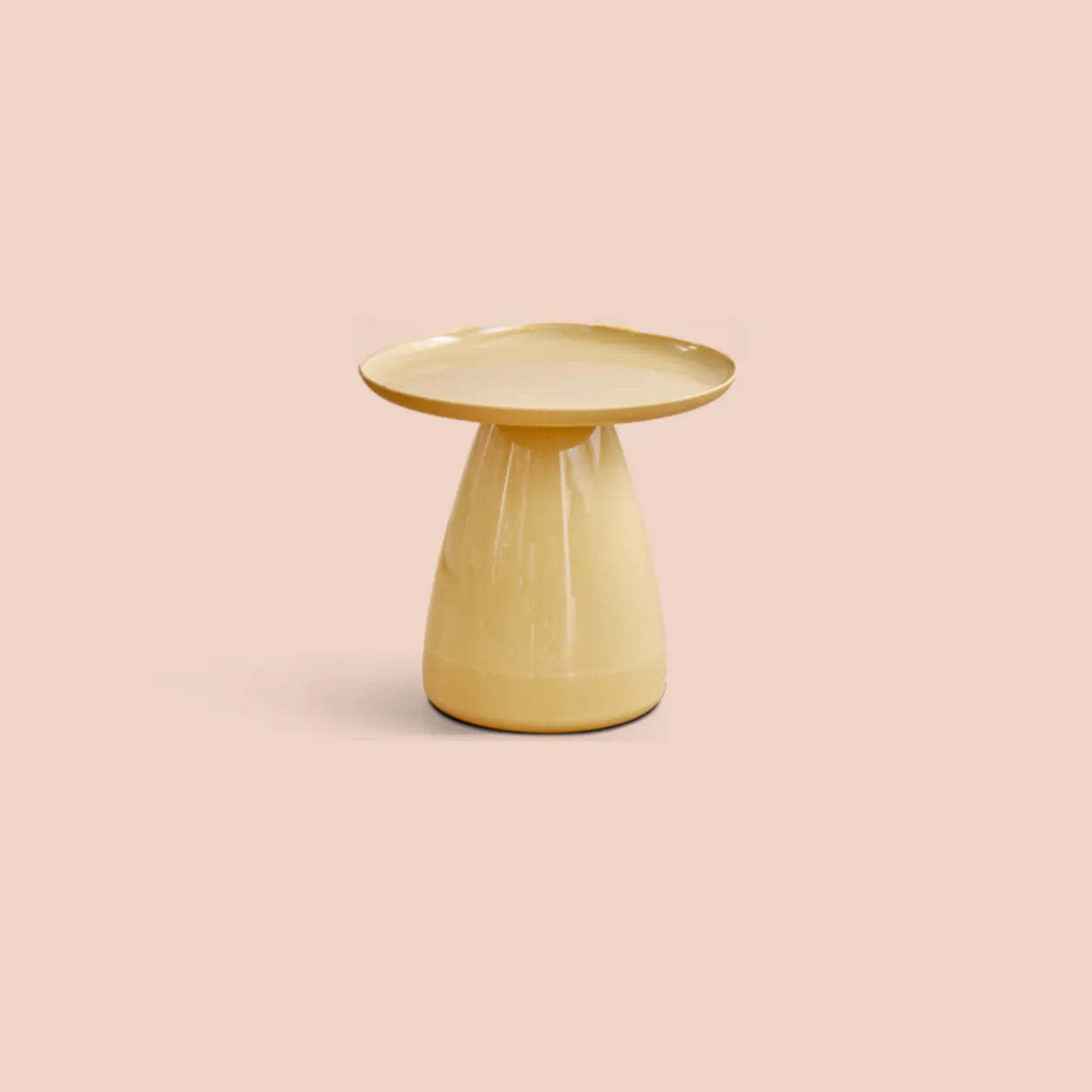 Classic Clear Acrylic Round Side Table with Stump Base — Clear/ Orange
