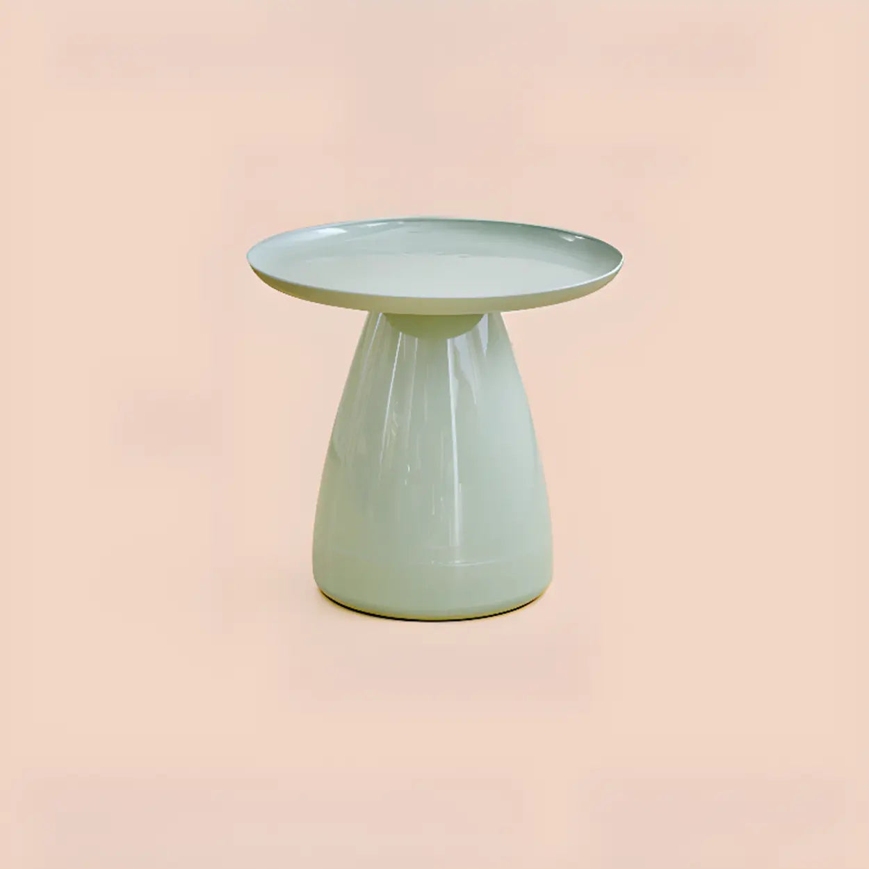 Classic Clear Acrylic Round Side Table with Stump Base — Clear/ Green