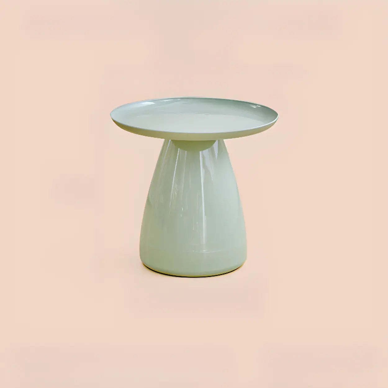 Classic Clear Acrylic Round Side Table with Stump Base — Clear/ Green