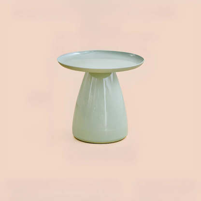 Classic Clear Acrylic Round Side Table with Stump Base — Clear/ Green