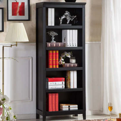 Lighom traditional birch barrister black bookcases in fabric — 28.3"L x 13.6"W x 48"H / White