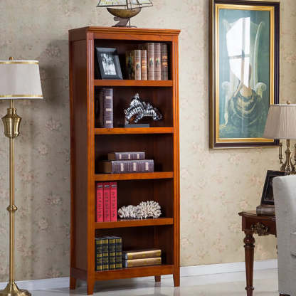 Traditional vertical birch black fabric bookcases, Lighom — 23.6"L x 13.6"W x 48"H / White
