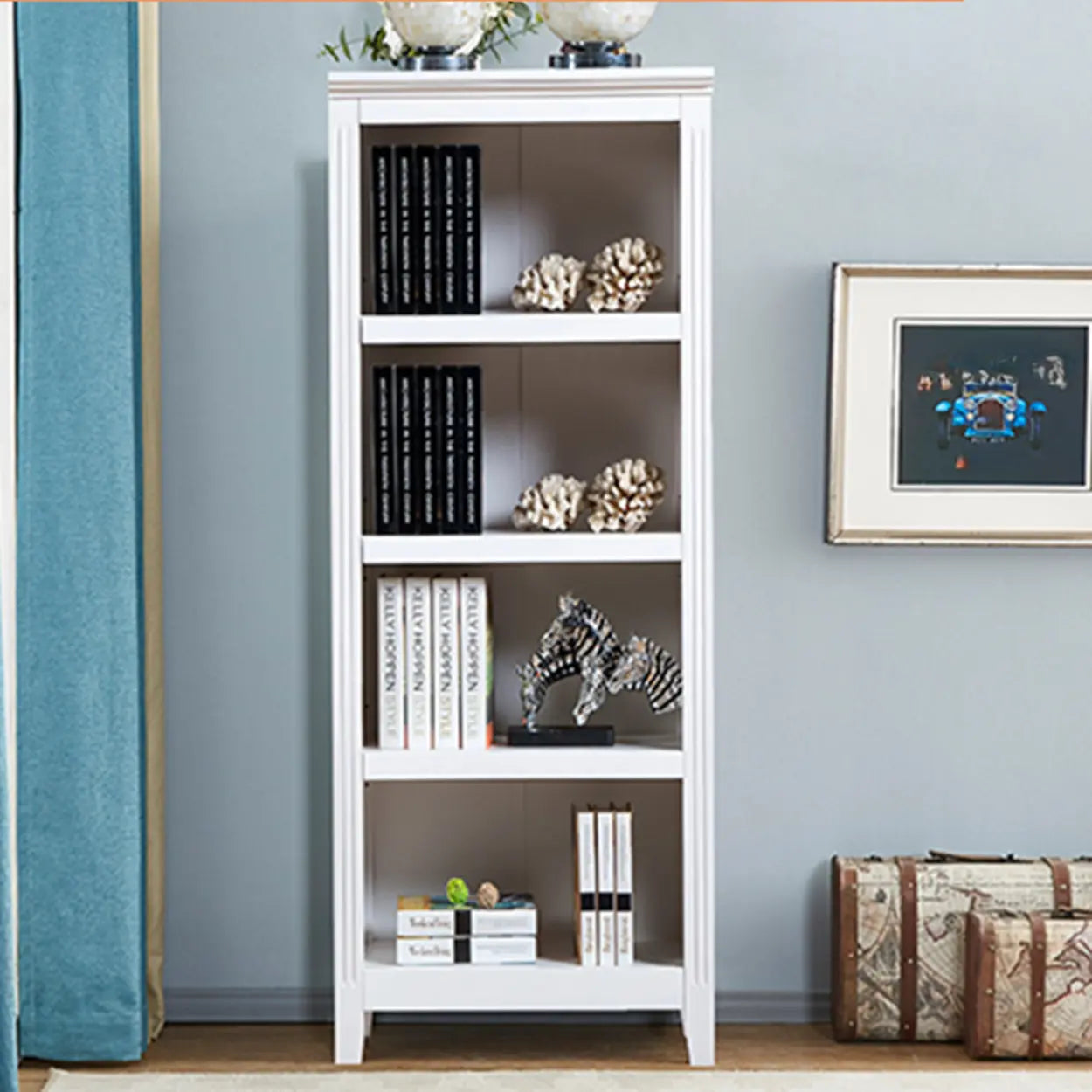 Black fabric barrister vertical bookcases - traditional — 23.6"L x 13.6"W x 60.2"H / Nut & Brown