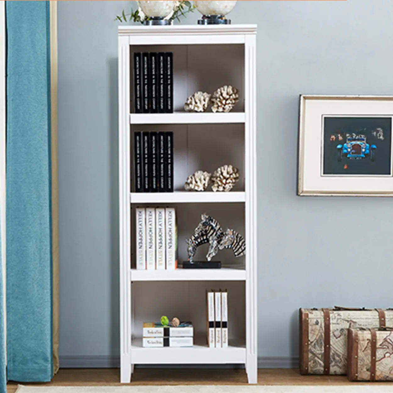 Black fabric barrister vertical bookcases - traditional — 23.6"L x 13.6"W x 60.2"H / Nut & Brown