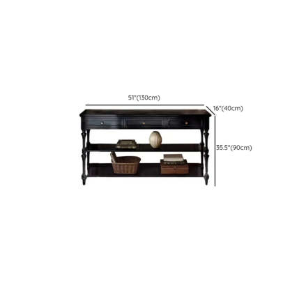Classic Black Wood Console Table with Drawer