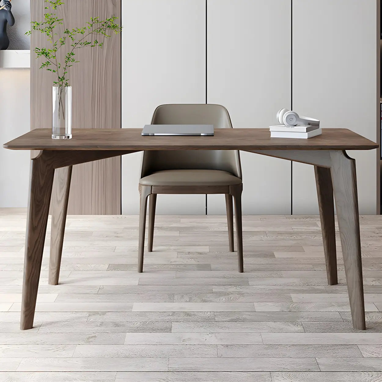 Classic Brown Medium Wood Writing Desk — Table Only