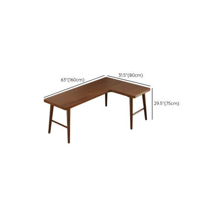 Classic Brown Ash H-Base L-Shape Writing Desk