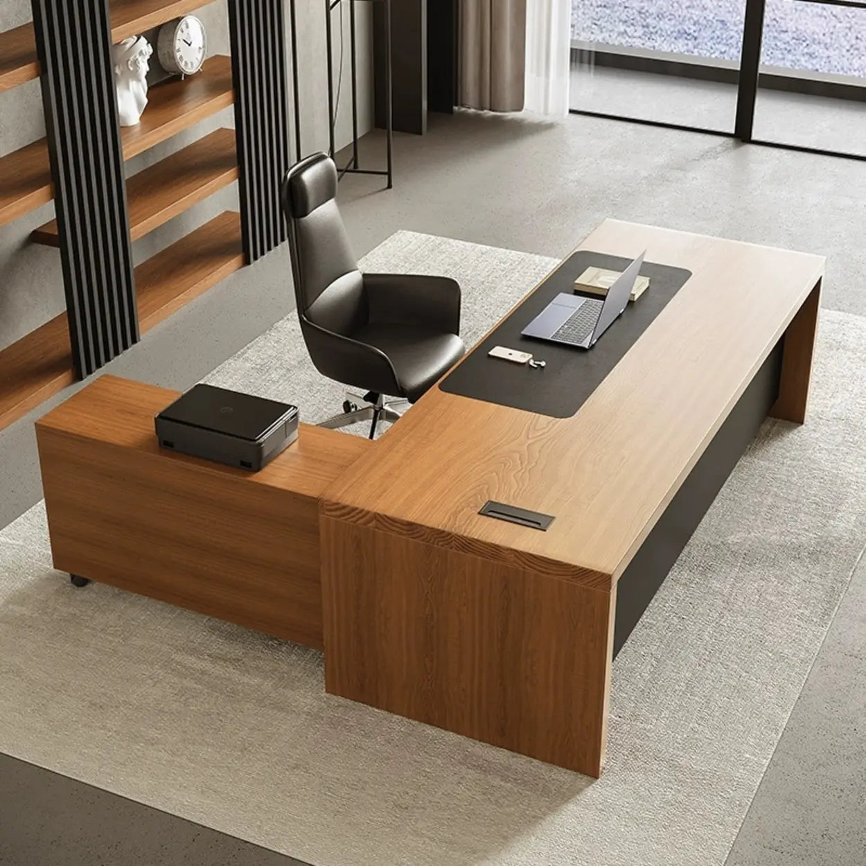 Classic Brown Wood Office Computer Desk — Table Only
