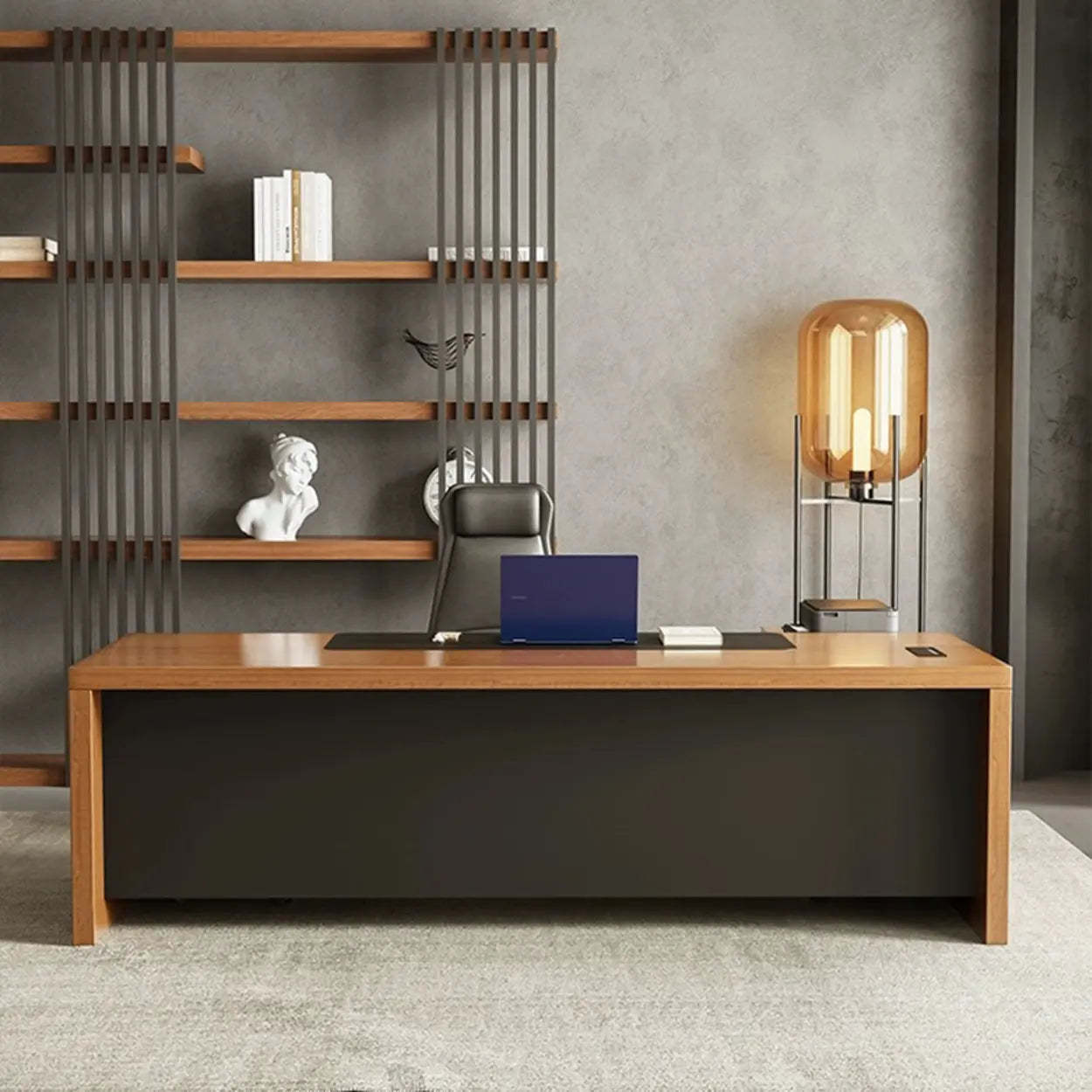 Classic Brown Wood Office Computer Desk — Table Only