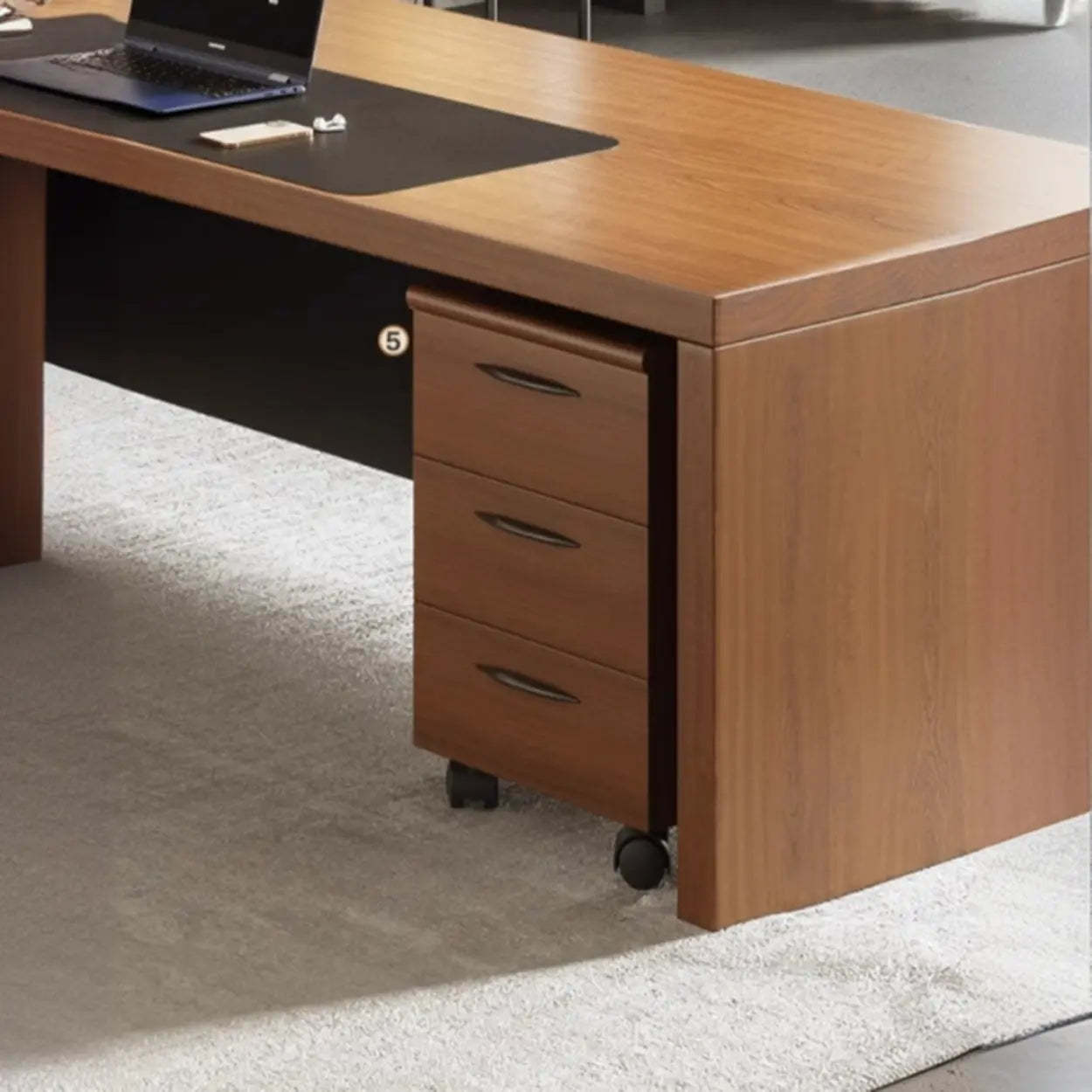 Classic Brown Wood Office Computer Desk — Table Only
