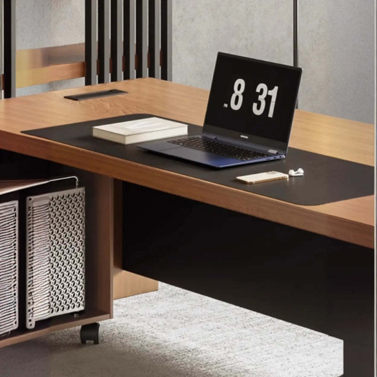 Classic Brown Wood Office Computer Desk — Table Only