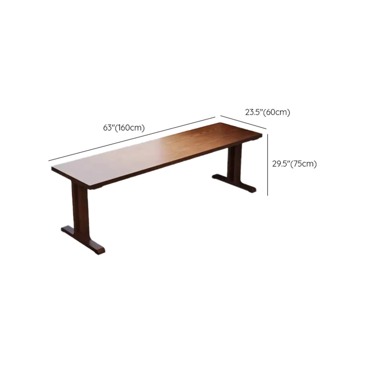 Classic Brown Wood Double Computer Desk