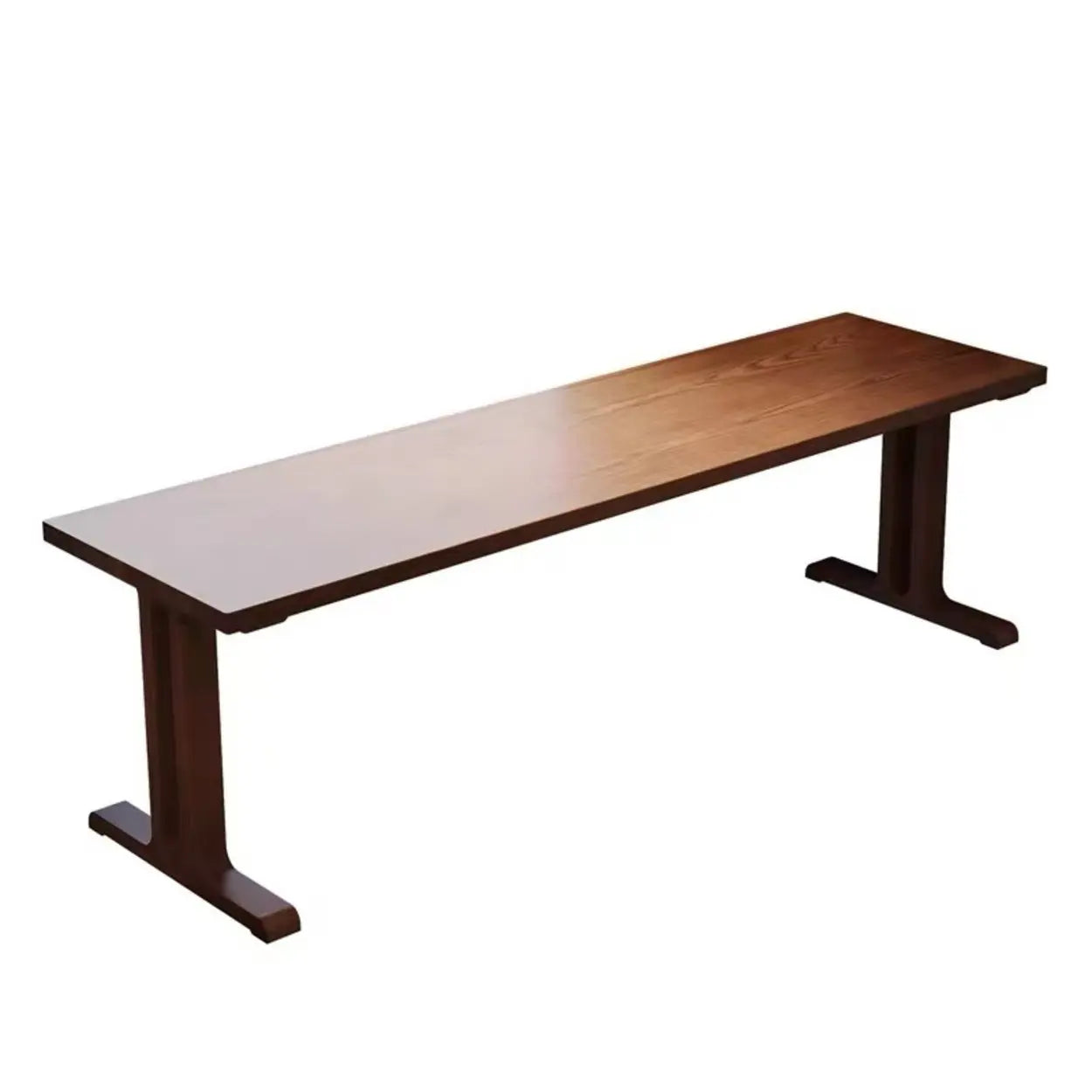 Classic Brown Wood Double Computer Desk — Table Only