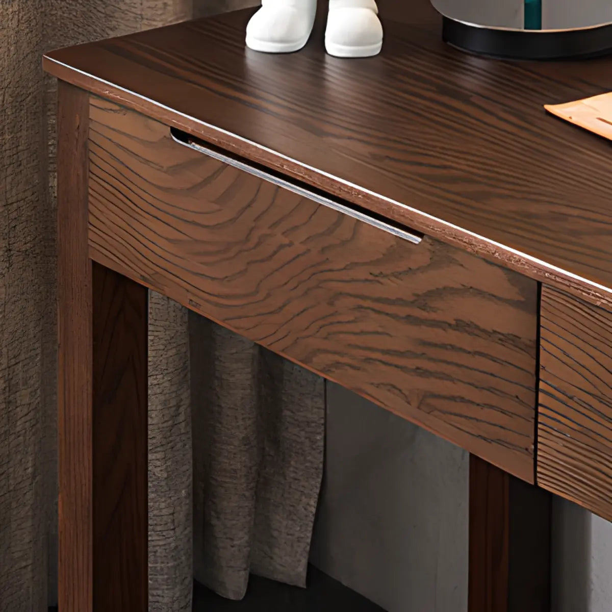 Classic Brown Wood Drawer Computer Desk