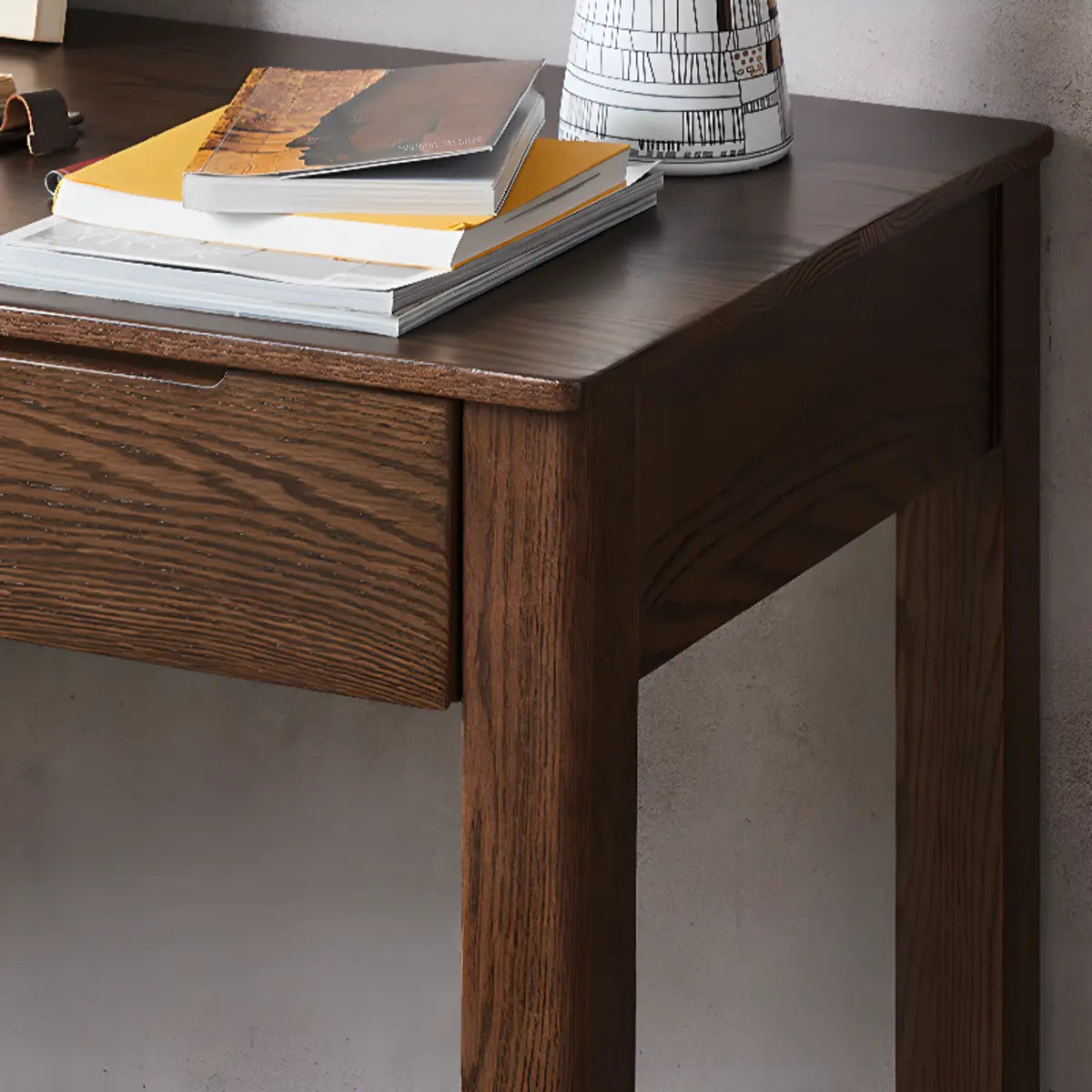 Classic Brown Wood Drawer Computer Desk