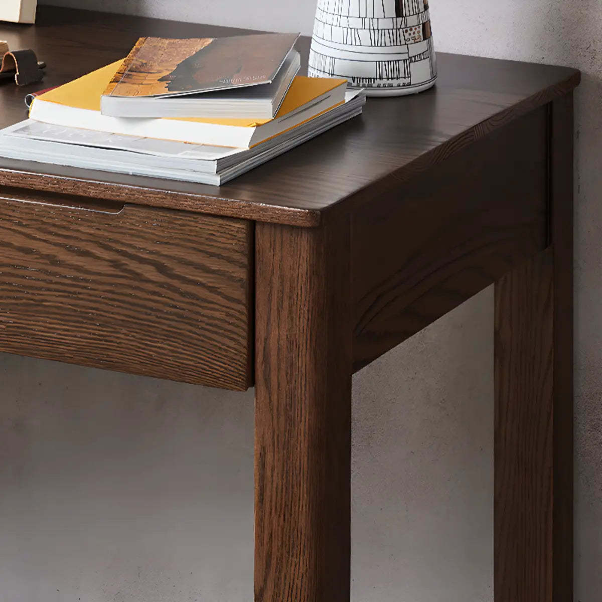 Classic Brown Wood Drawer Computer Desk