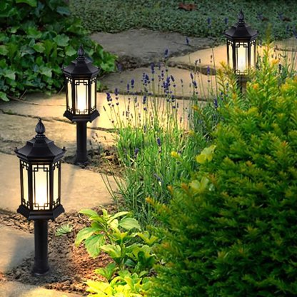 Traditional Asian-Inspired LED Pathway Lights Rhombus Shape for Villa Gardens-Lighom