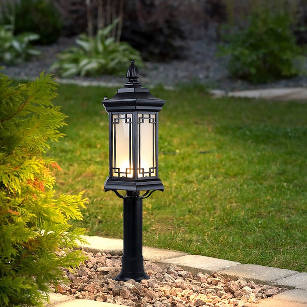 Traditional Asian-Inspired LED Pathway Lights Rhombus Shape for Villa Gardens-Lighom