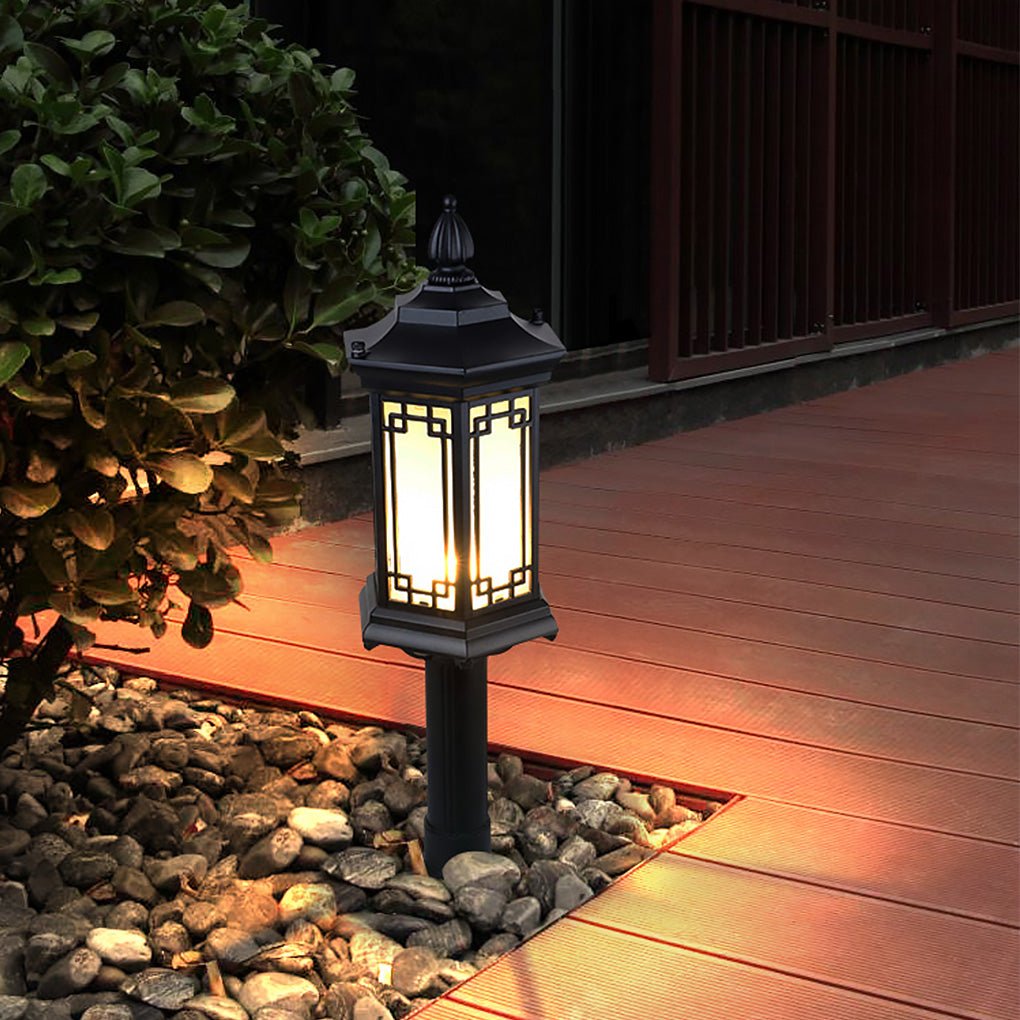 Traditional Asian-Inspired LED Pathway Lights Rhombus Shape for Villa Gardens-Lighom