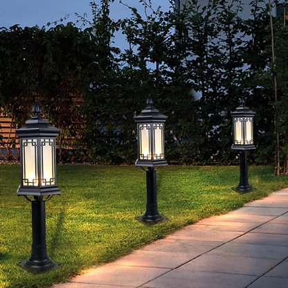 Traditional Asian-Inspired LED Pathway Lights Rhombus Shape for Villa Gardens-Lighom