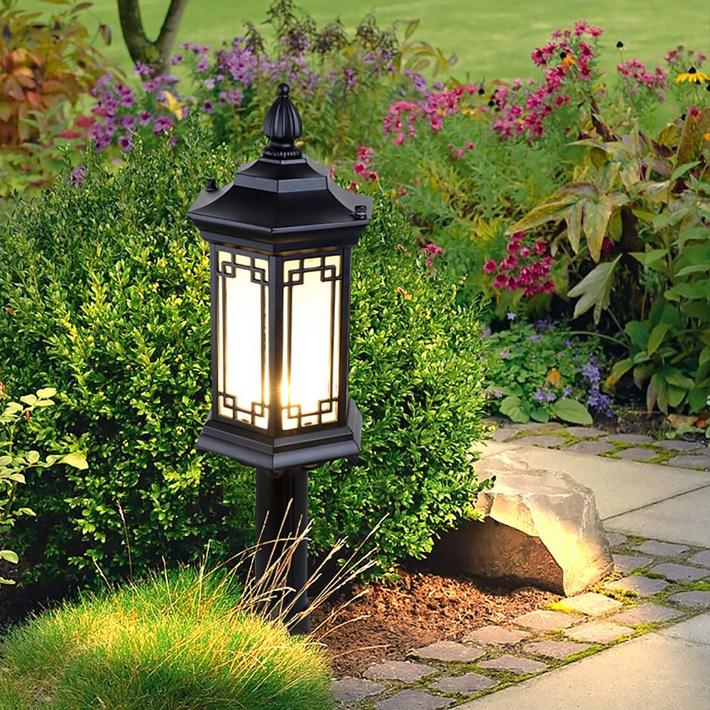 Traditional Asian-Inspired LED Pathway Lights Rhombus Shape for Villa Gardens-Lighom
