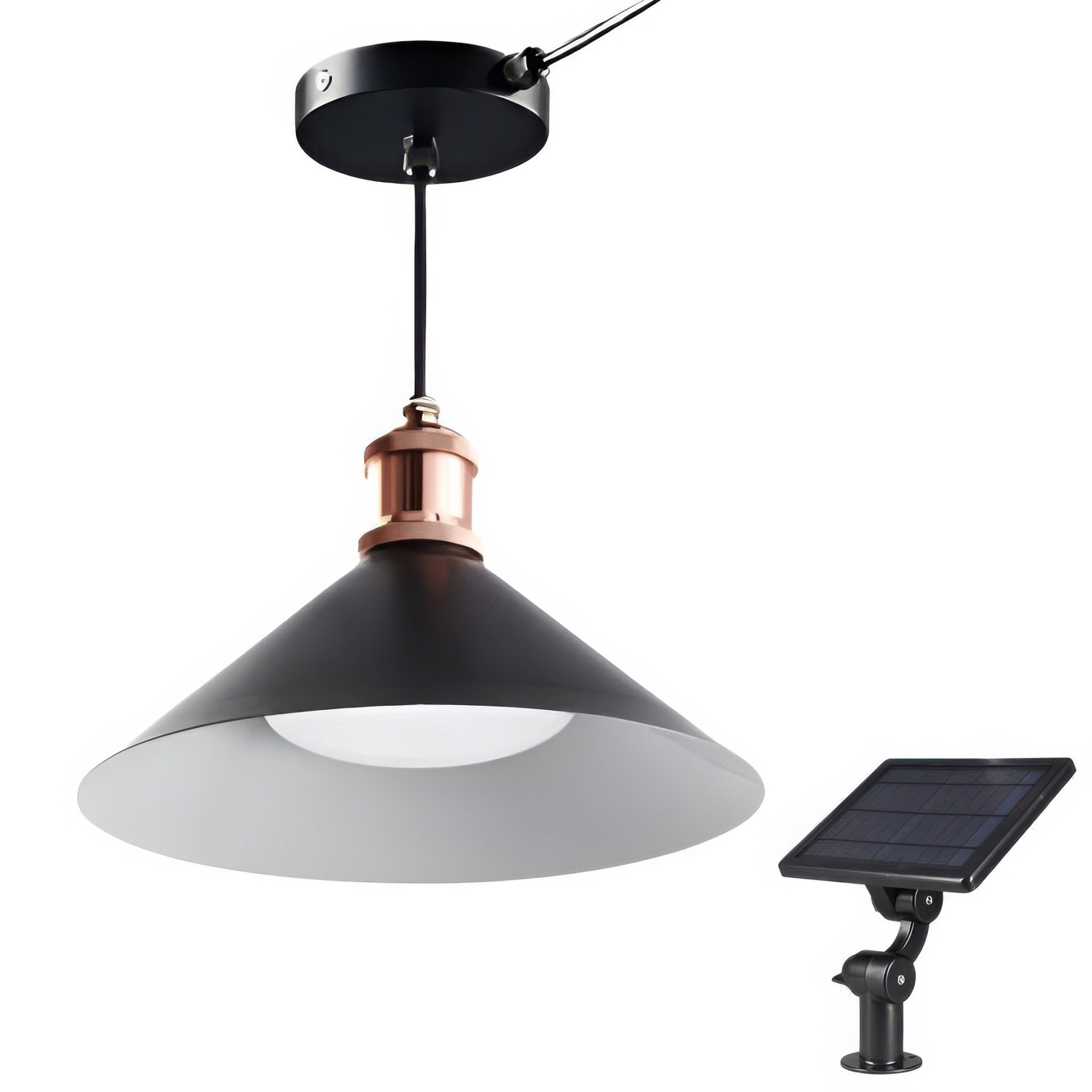 Conical Solar LED Hanging Garden Pendant Light