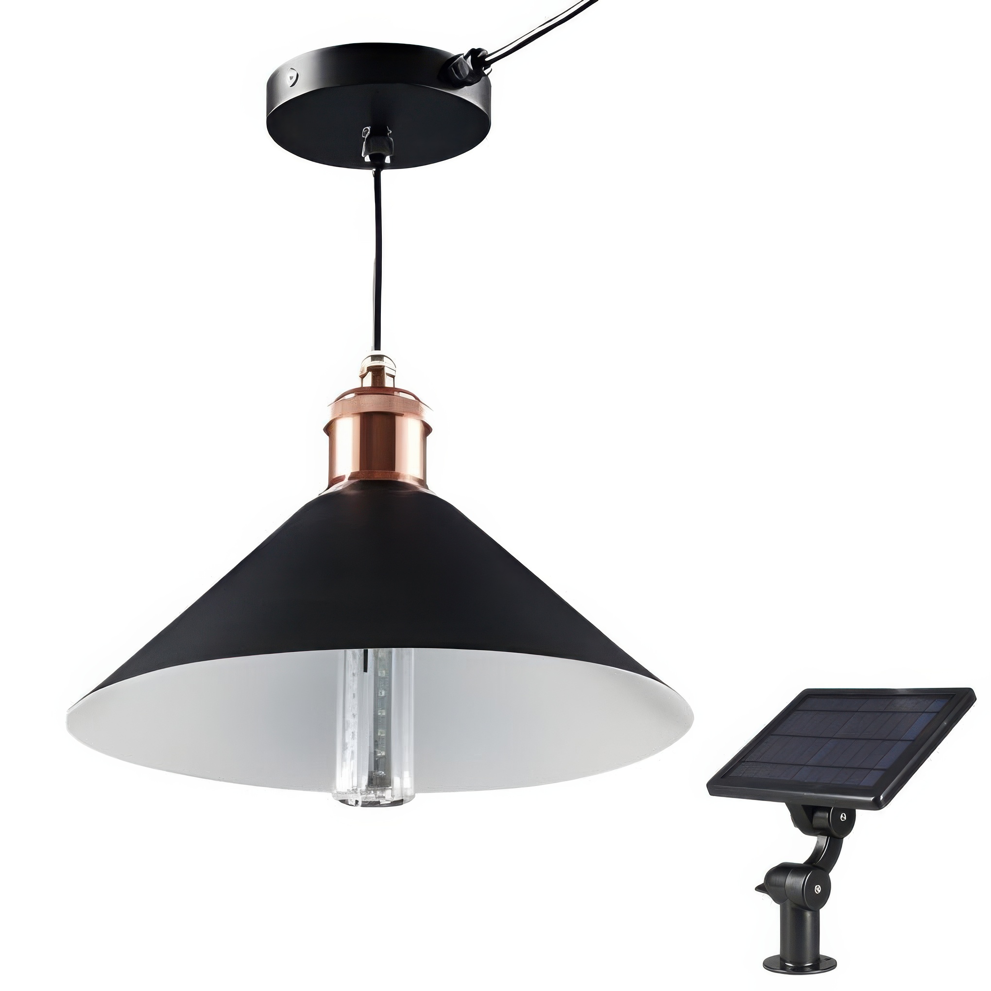 Conical Solar LED Hanging Garden Pendant Light