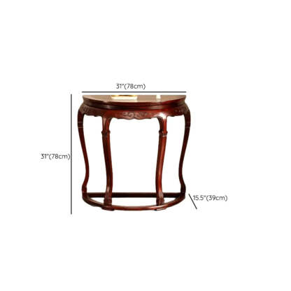 Classic Mahogany Half-Moon Wood Entryway Console Table