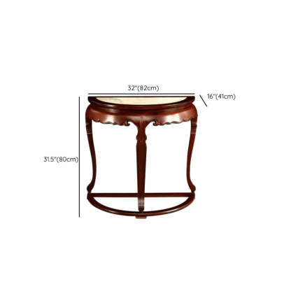 Classic Mahogany Half-Moon Wood Entryway Console Table