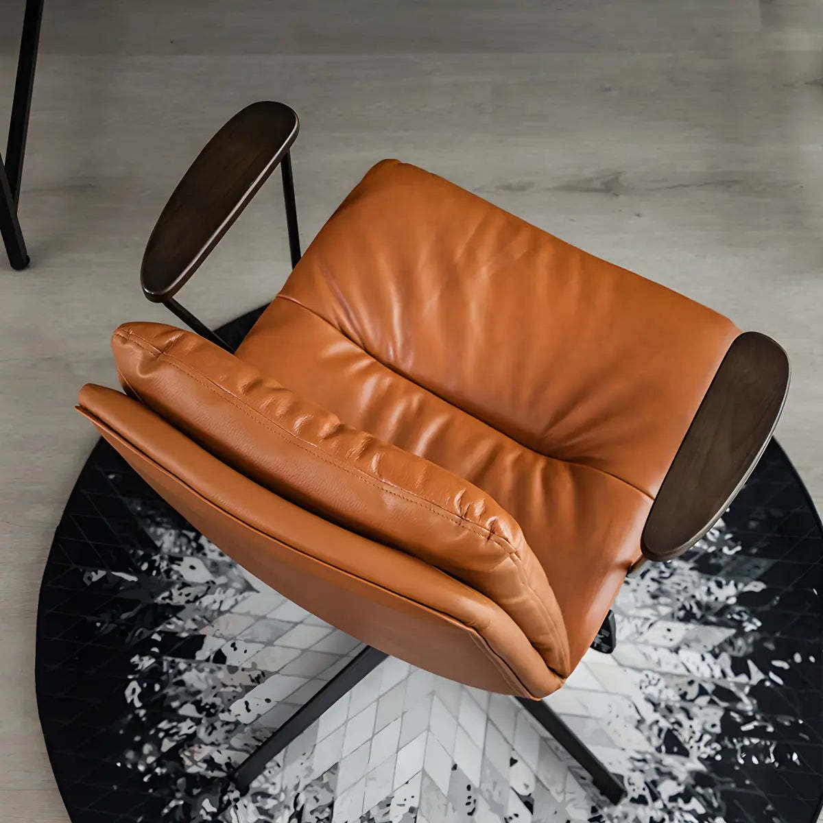 Classic Black Leather Adjustable Ergonomic Office Chair — 1 Piece / Orange / Casters Included