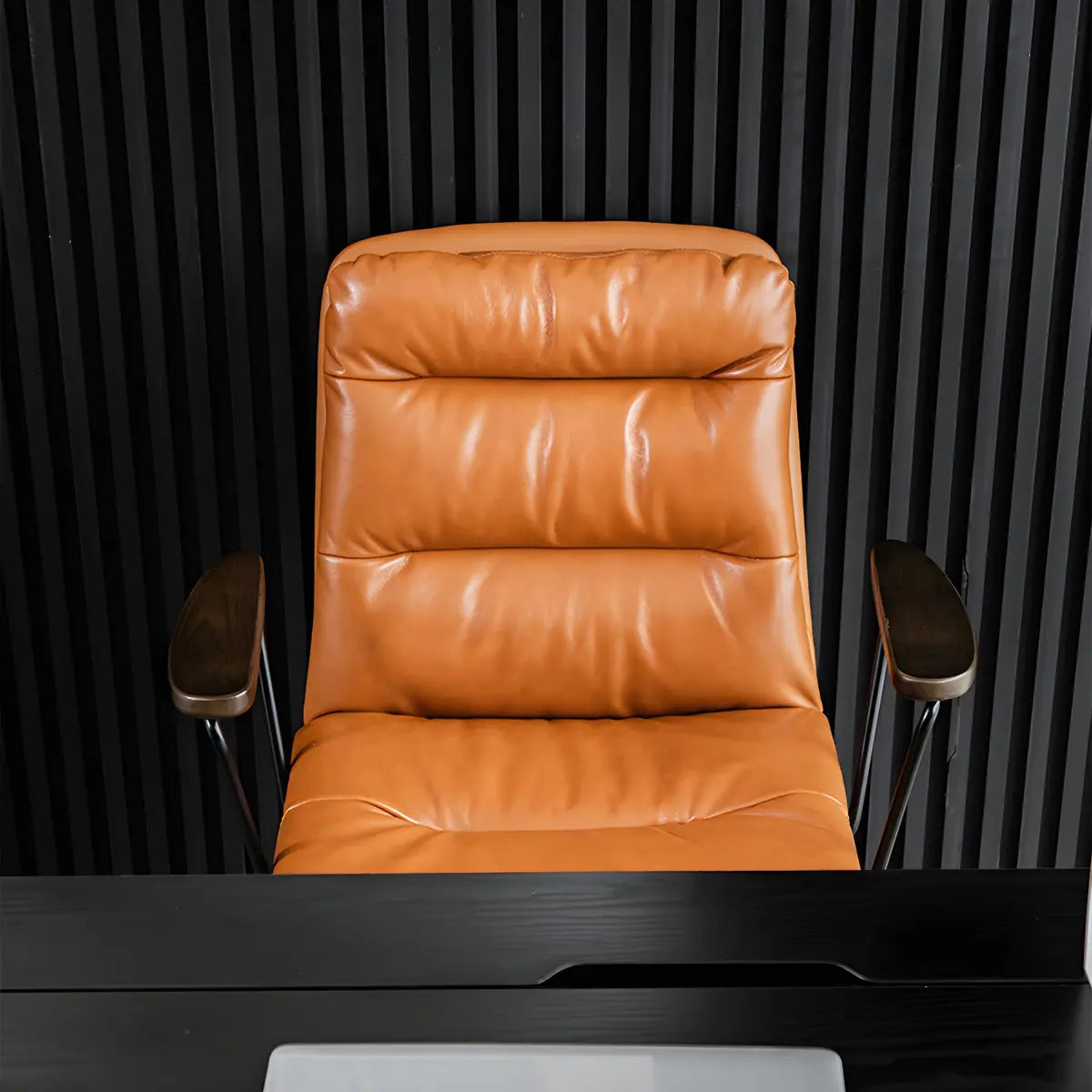 Classic Black Leather Adjustable Ergonomic Office Chair — 2 Piece Set / Black / Casters Not Included