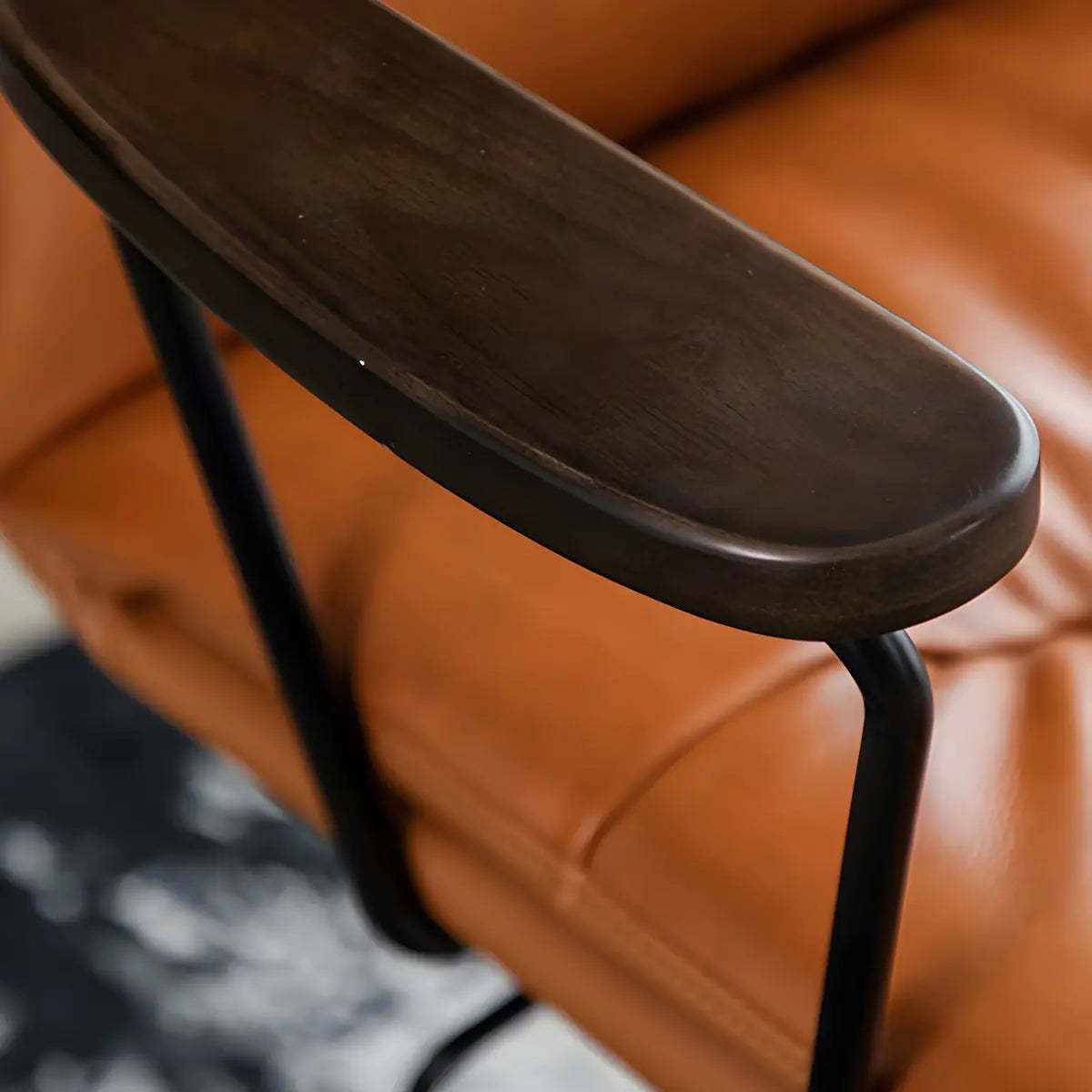 Classic Black Leather Adjustable Ergonomic Office Chair — 2 Piece Set / Coffee / Casters Included