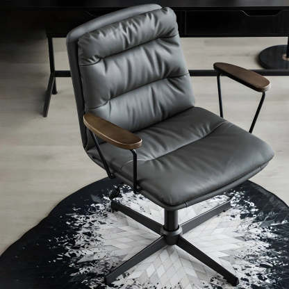 Classic Black Leather Adjustable Ergonomic Office Chair — 1 Piece / Black / Casters Included