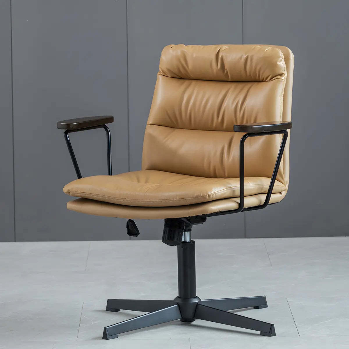Classic Black Leather Adjustable Ergonomic Office Chair — 4 Piece Set / Grey / Casters Included