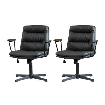 Classic Black Leather Adjustable Ergonomic Office Chair — 1 Piece / Brown / Casters Not Included