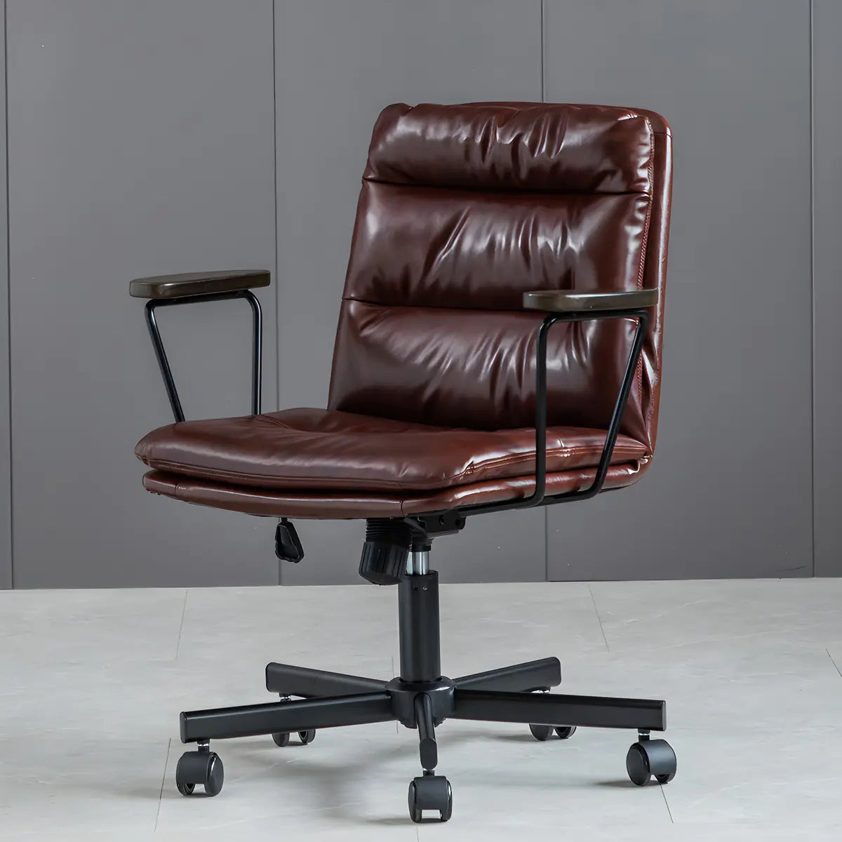 Classic Black Leather Adjustable Ergonomic Office Chair