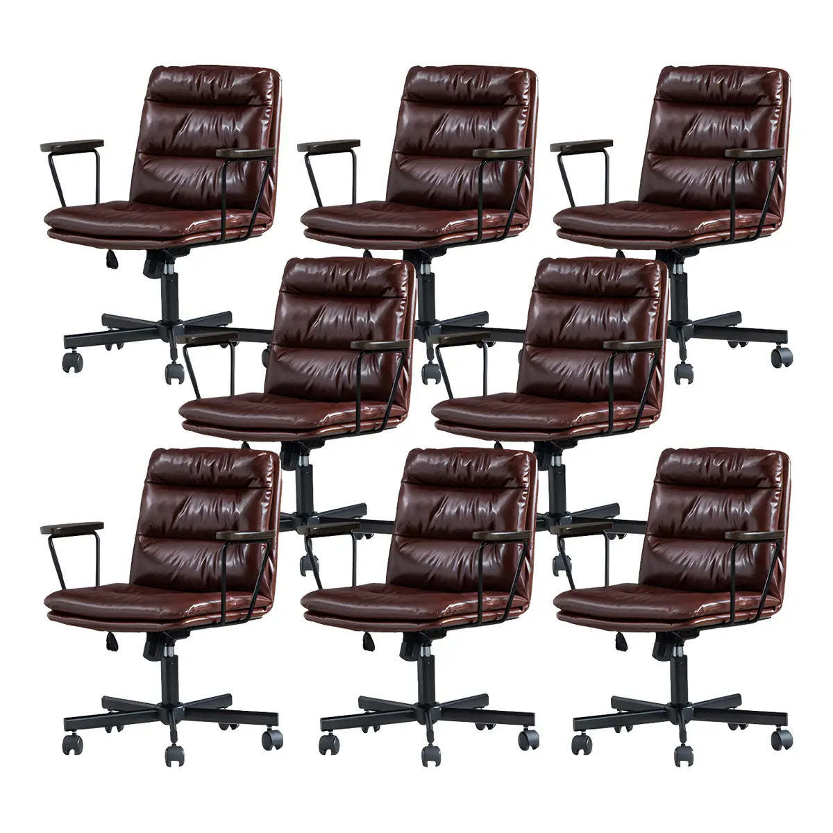 Classic Black Leather Adjustable Ergonomic Office Chair