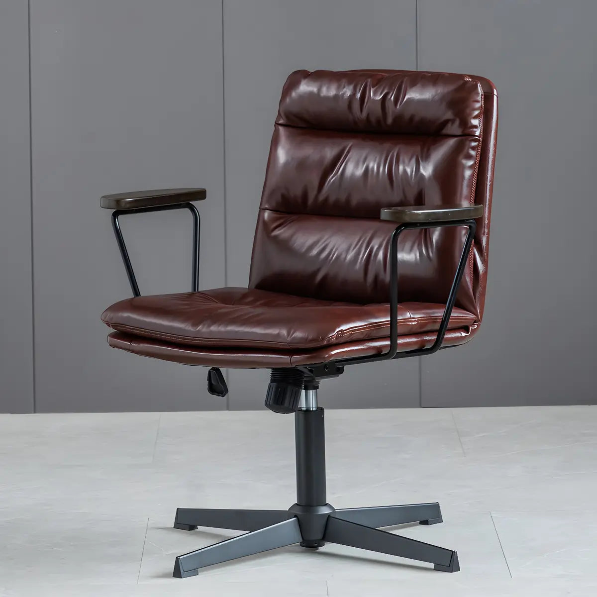 Classic Black Leather Adjustable Ergonomic Office Chair
