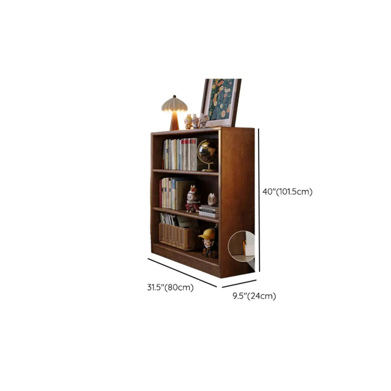 Classic Kids Brown Wood Horizontal 3-Tier Bookshelf