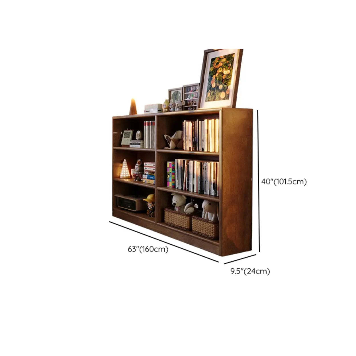 Classic Kids Brown Wood Horizontal 3-Tier Bookshelf