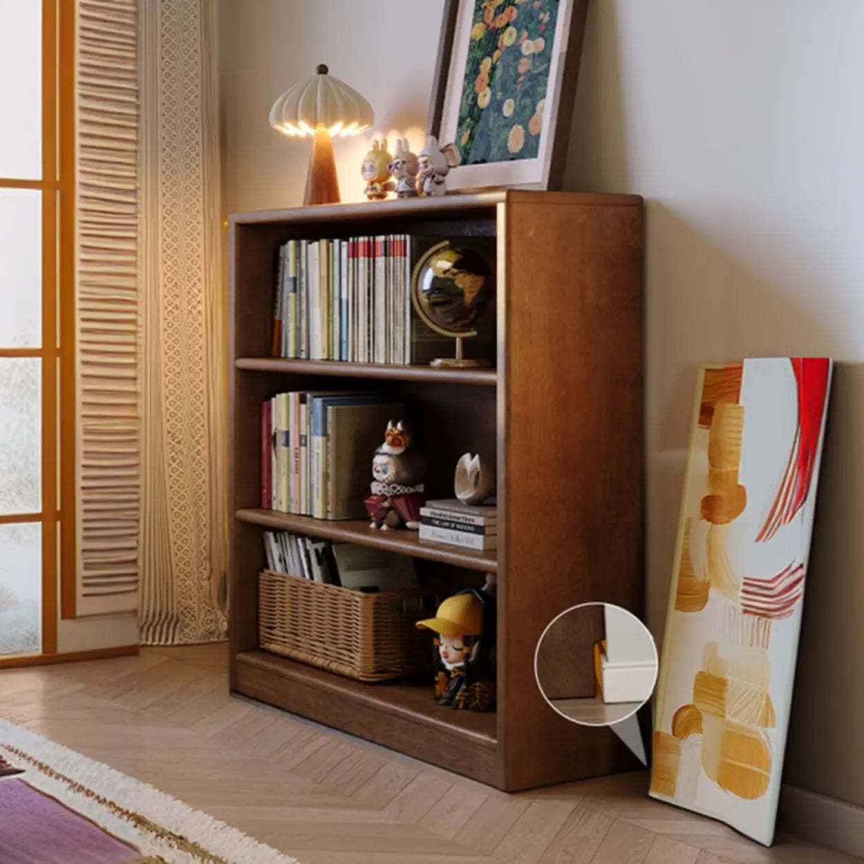 Classic Kids Brown Wood Horizontal 3-Tier Bookshelf