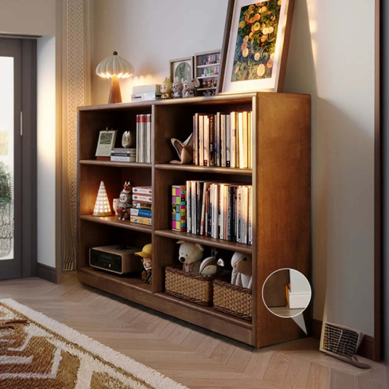 Classic Kids Brown Wood Horizontal 3-Tier Bookshelf