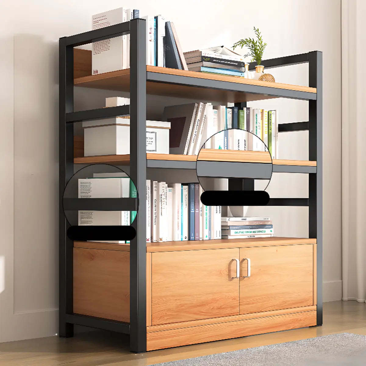 Modern display alloy walnut display cabinets — 23.6" L x 11.8" W x 44.1" H / Brown