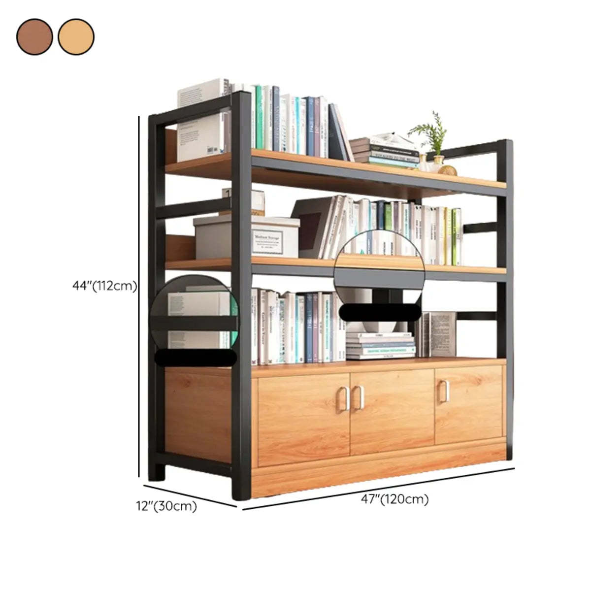 Classic Multi-Shelf Vertical Alloy Display Bookcase