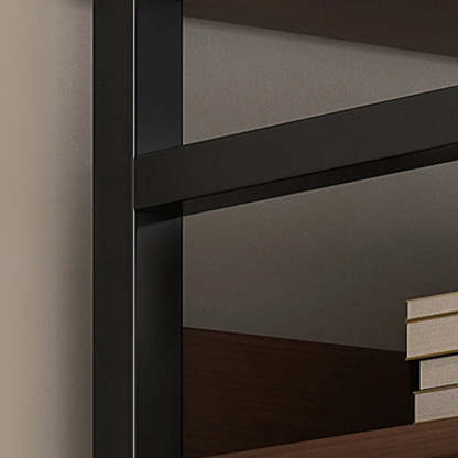 Classic Multi-Shelf Vertical Alloy Display Bookcase — Brown